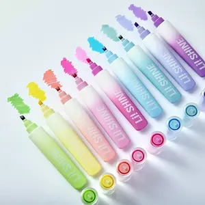 One Wood Lin Glittering Scent Gentle Color Fluorescent Pen Set of 3, Highlighters, Perfect for Highlighting and Marking, Ideal for Students and Professionals