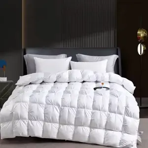 High Grade 100% White Goose Down Quilt Winter Warm Feather Duvet Queen King Cozy Lightweight 3D Bread Comforter Pinch Pleated