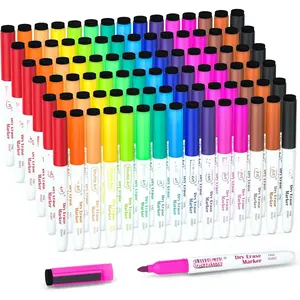 Dry Erase Markers, 90 Bulk Pack 15 Colors Magnetic Whiteboard Markers with Erase, Fine Point Dry Erase Markers are Perfect for Writing on Whiteboard Mirrors Glass for School Office