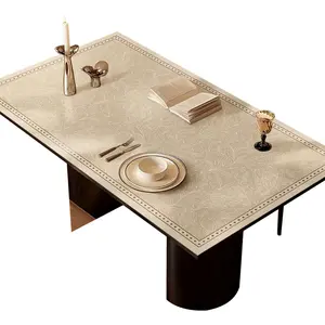 Luxurious French Style PVC Table Mat Waterproof Oil Proof Heat Resistant Washable Coffee Table Cover Pad Desktop Protector Rectangle