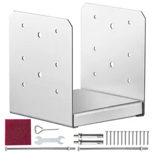 VEVOR 6"x 6" Post Base, 1Pcs Stainless Steel Adjustable Post Anchor Bracket(Internal 5.9 x 5.5"), Adjustable Post Base for Pavilion Deck Porch Handrail Railing Support Decorative Anchor Plate