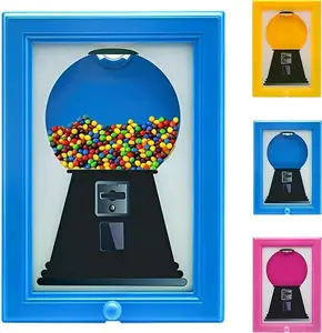 Candy Dispenser Picture Hanging Frame Gumball Machine for Handy Fast Distribution of Candies Nuts Dog & Cat Treats Perfect Birthday & Holiday Gift Wrap Picture Frame Bottles Decoration