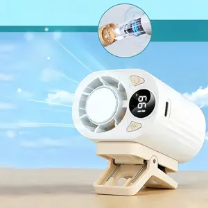 New Multifunctional Umbrella Clip Fan, Digital Display Ice Pack Waist Hanging Fan, Portable Mini Cooling Fan for Outdoor Use