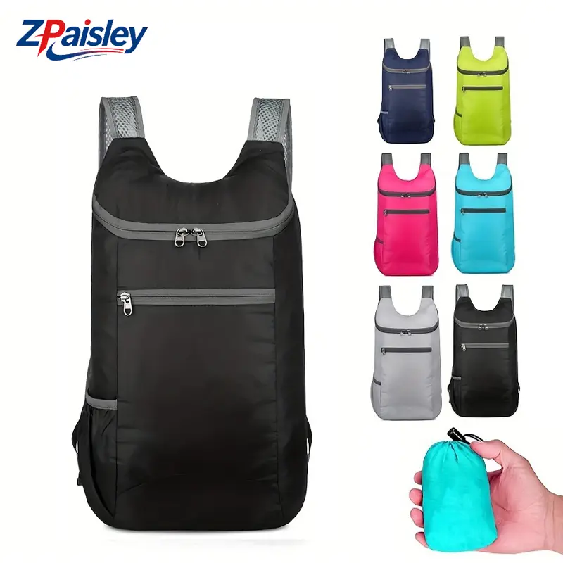 1Pc Lightweight Foldable Travel Backpack, Waterproof Packable Daypack with Multi Pockets, Portable Collapsible Hiking Backpack for Outdoor Camping Shopping Commute