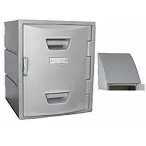 Remcon 15101518001027 15 x 15 x 29 in. Box Plastic Locker for 4 Tier with Sloped Top, Gray