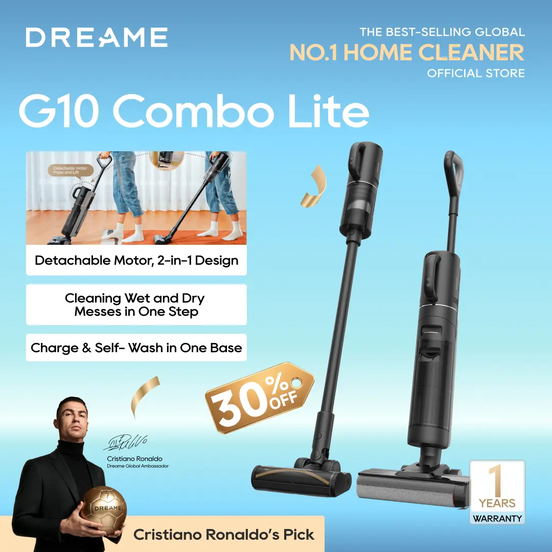 DREAME G10 Combo Lite Vacuum Mop, Wet Dry Vacuum Design for US Customers The Strongest Entry Level, All-in-One Floor Cleaner, Cordless Vacuum for Multi-Surface, Up to 50 Mins Runtime, One-Step Self Cleaning, Lightweight for Hard Floor