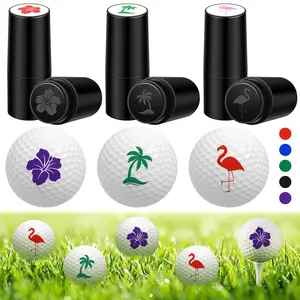 Set of 3 Golf Ball Stamps with Automatic Ink Refill, Personalized Gift Accessories, Includes 5 Colorful Inks, Ideal for Father's Day