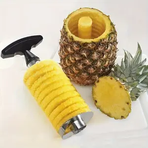 [Stainless Steel Pineapple Slicer] 1pc Easy Food-Safe Stainless Steel Pineapple Slicer and Corer, Core Remover and Cutter Tool