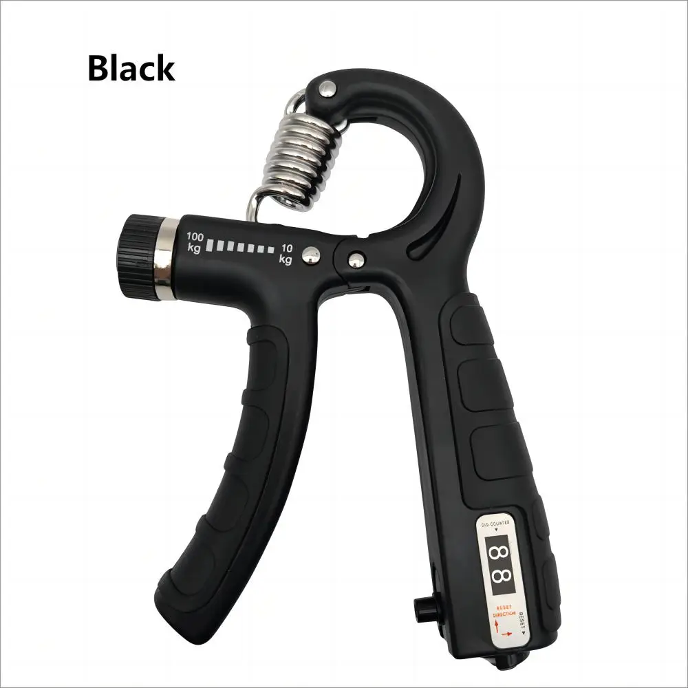 10-100kg Adjustable Grip Strength Trainer, R-shaped Spring Mechanical Counting Grip, Portable Finger Training Fitness Equipment, Gymtok Gifts