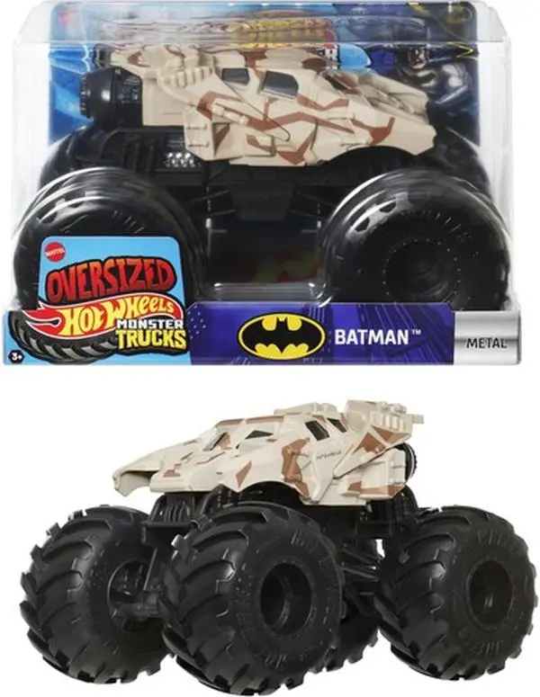 Hot Wheels Monster Trucks: Oversized 1:24 Die-Cast Batman Vehicle (DC)  [COLLECTIBLES] Toy Car