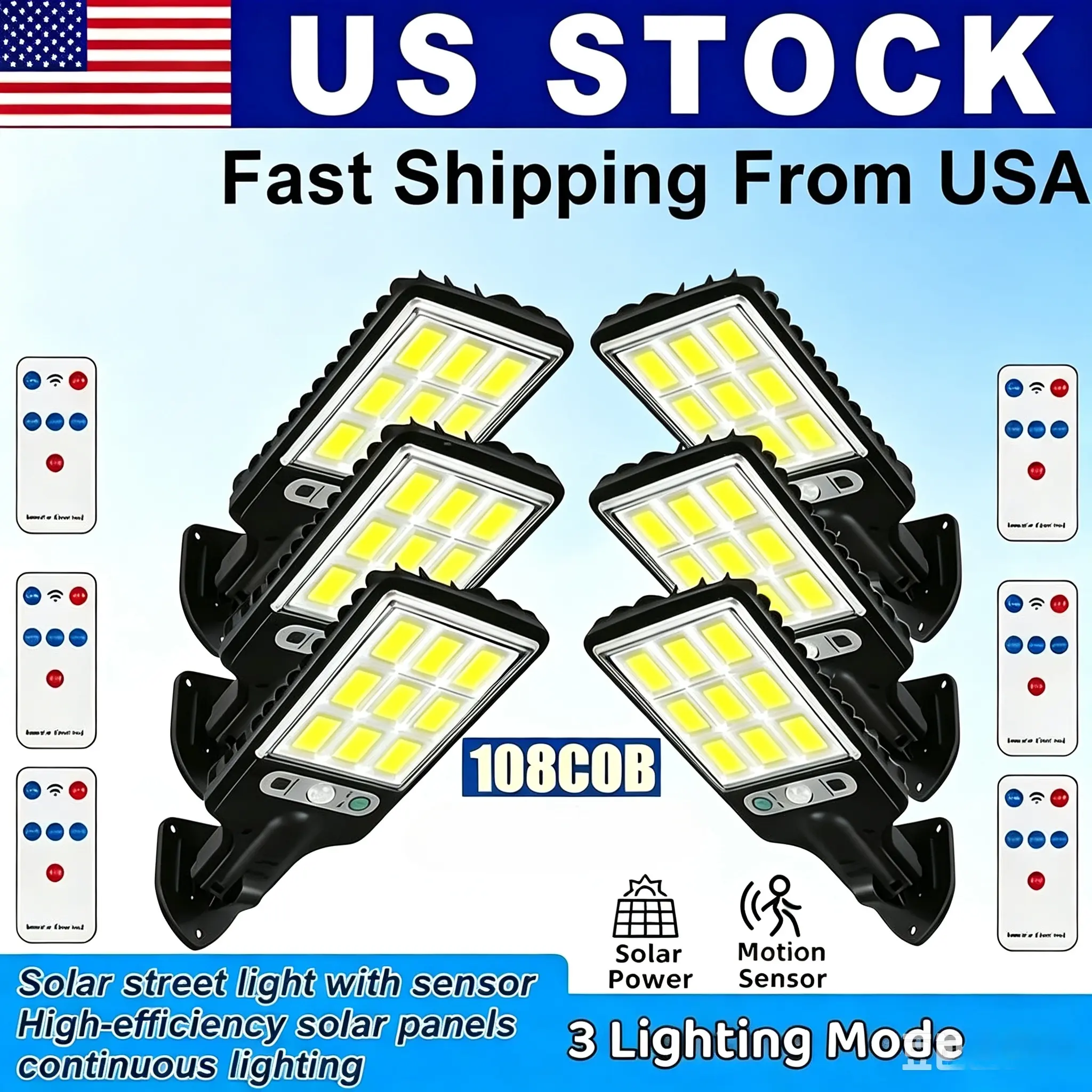 2/4Pack  outdoor  Solar Street Lights with Remote, Motion Sensor, 3 Adjustable Modes, Human Sensing, Solar Charging,  Porch, Courtyard, Garage, Security Exterior Wall Lighting decorative lamp