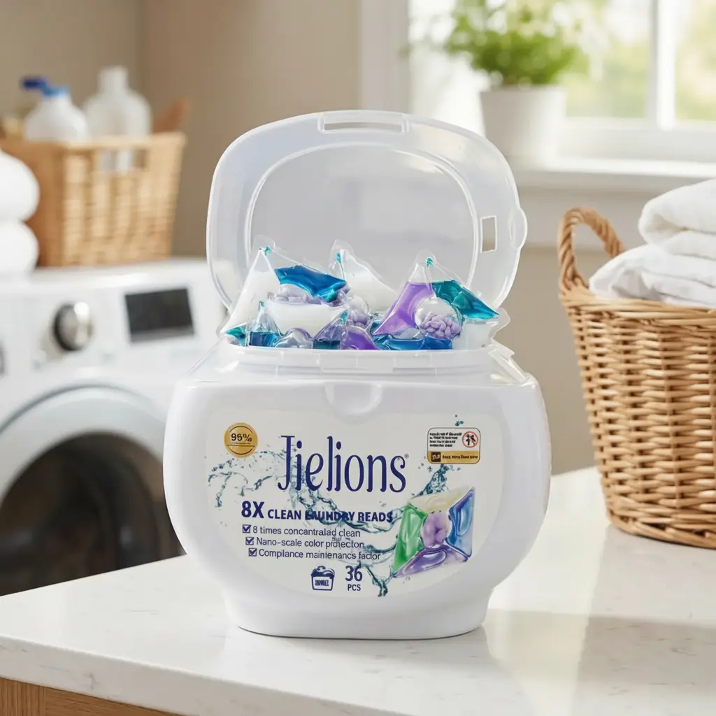 Premium Capsule Detergent Pods - All-Purpose Cleaners, 1 Pod Cleans 15 Garments, 72H Long-Lasting Fragrance, 4-in-1 Stain Removal, Oil & Sweat Cleaning, Disinfection & Anti-Mite, Fabric Softening, Deep Clean, Gentle, No Residue, Home Care Essential