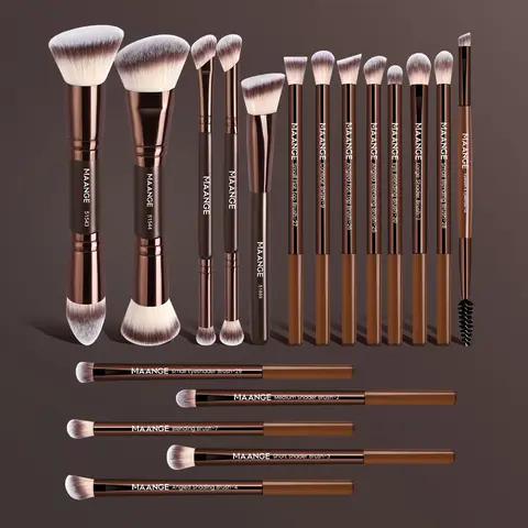 MAANGE 18pcs Professional Makeup Brushes Set, Cosmetic Brush Set, Cosmetics Brushes Set, Foundation Brush Contour Brush Concealer Brush Eyeshadow Brush Smudge Brush Detail Brush Eyebrow Brush Eyeliner Brush, Gift for Beauty Enthusiasts