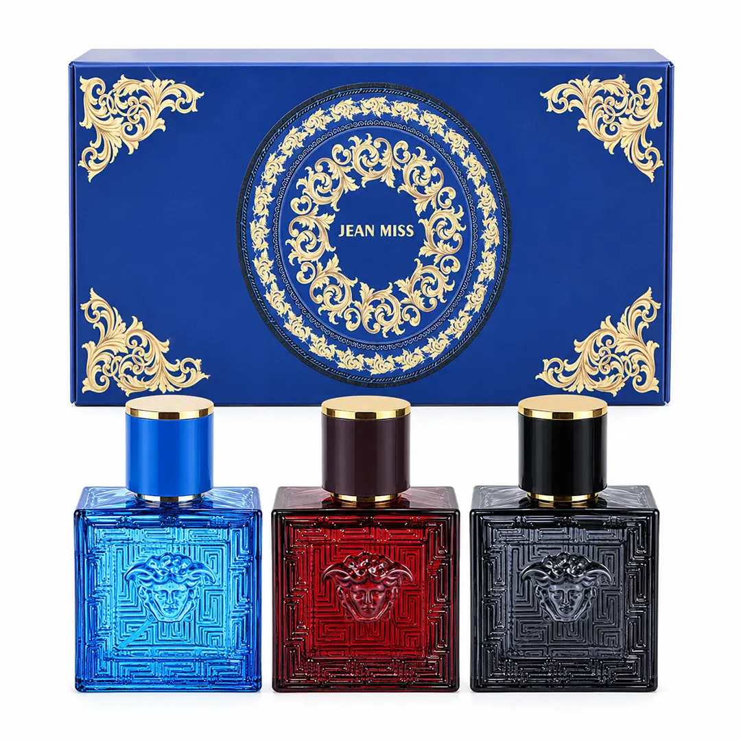 JEAN MISS Men’s Cologne Gift Set - 3-Piece EDP Variety Collection with Aquatic, Woody, Spicy Scents, Long-Lasting Perfume for Daily Wear, Parties & Travel, Ideal Gift for Him