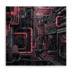 MWW C1TC5858SDBG5H 58 x 58 in. Tubular Nightmare - Black Indoor & Outdoor Tablecloth for Decor