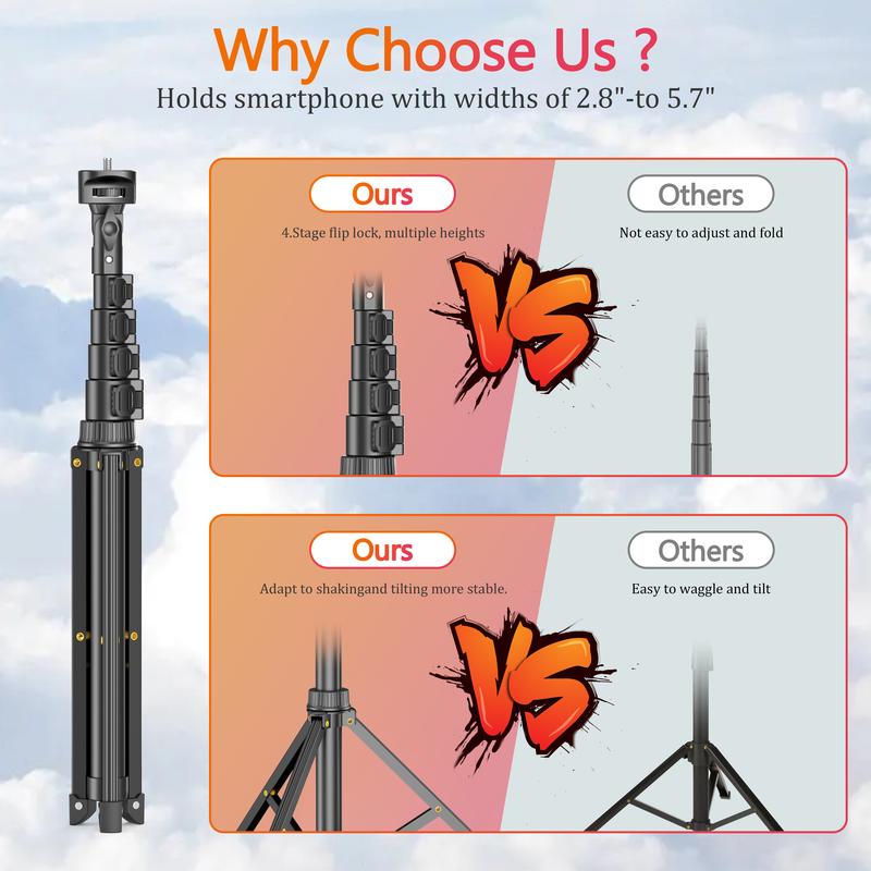 62-Inch Extendable Selfie Stick and Tripod with Wireless Remote, Universal Holder for iPhone, Android, and Cameras