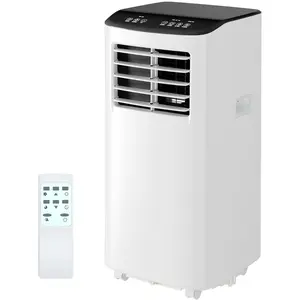 8,000 BTU Portable Air Conditioner - 3-In-1 Cooling, Dehumidifier & Fan for 350 Sq.Ft, No-Drain Design, 24H Timer, Ultra Quiet for Home Office, Black top