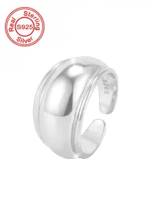 S925 Sterling Silver Women's Minimalist Temperament Ring, Fashion Jewelry for Party, Daily Clothing Decor, Trendy All-match & Exquisite Jewelry for Birthday Gift