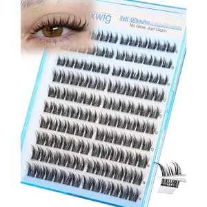 Self Adhesive Lash Clusters Short Self Adhesive Eyelashes Wispy Eyelash Clusters Pre Glued Manga Cluster Lashes Spiky Natural Individual lashes CD Curly Press On Lashes by