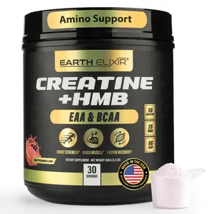 Creatine HMB Supplements for Men and Women w/Essential Amino Acids | EAA & BCAA Powder Mix | Creatine Monohydrate Powder and HMB | EAAS & BCAAS | Made in USA & 3rd Party