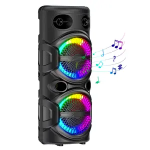 DAZONE 3000W Party Bluetooth Speaker Wireless Loud Outdoor Boombox, Dual 8" Subwoofer Deep Bass, USB/TF/AUX Input