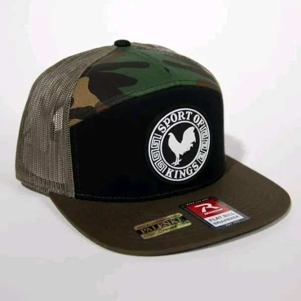 Sport Of Kings PVC Patch Flat-Bill Richardson 7 Panel Trucker Snapback Hat 56