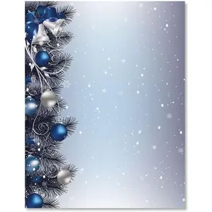 -  Bells Christmas Stationery - For Holiday Letters, Hand-Written Notes, 25 Sheets, 8 1/2  x 11 Inches, Printer Compatible, 70# Text Opaque Paper