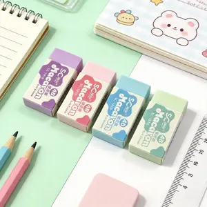 8-Pack Style Macaron Erasers, Soft Low-Residue Design, Portable Mini Square, Ideal for Students, Office, Art, Clean Hands, Candy Colors
