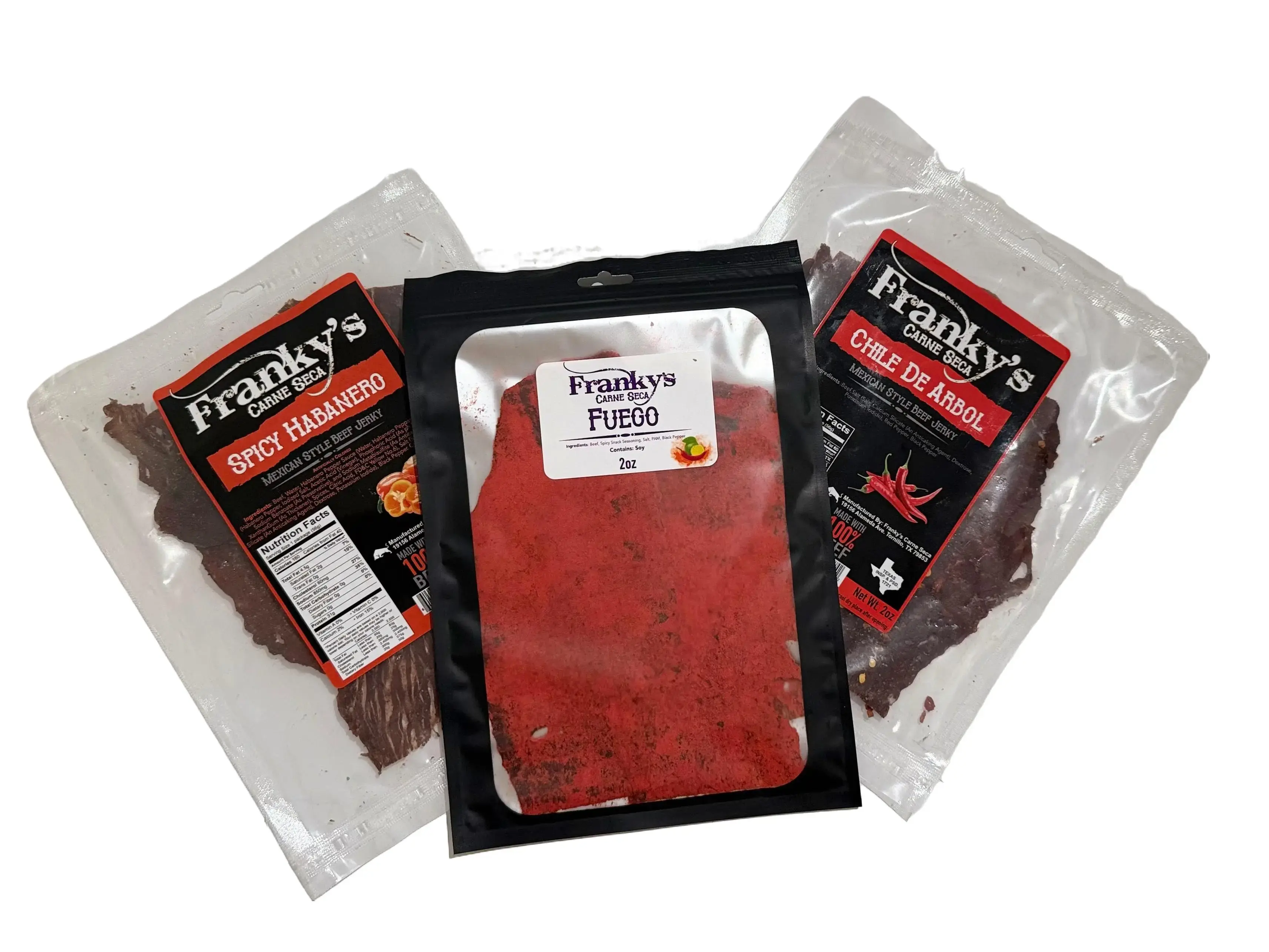 3 pack Frankys Spicy Beef Jerky