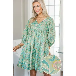 NURSING COLLECTION: It's All True Green Chintz Dress