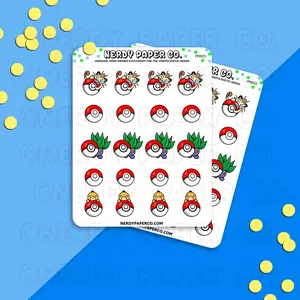 PEEKING POKEMON - Hand Drawn Planner Stickers Deco | PM003