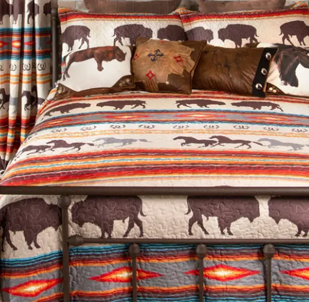 Buffalo/Horse  Quilt Set