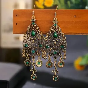 Green Chandelier Earrings
