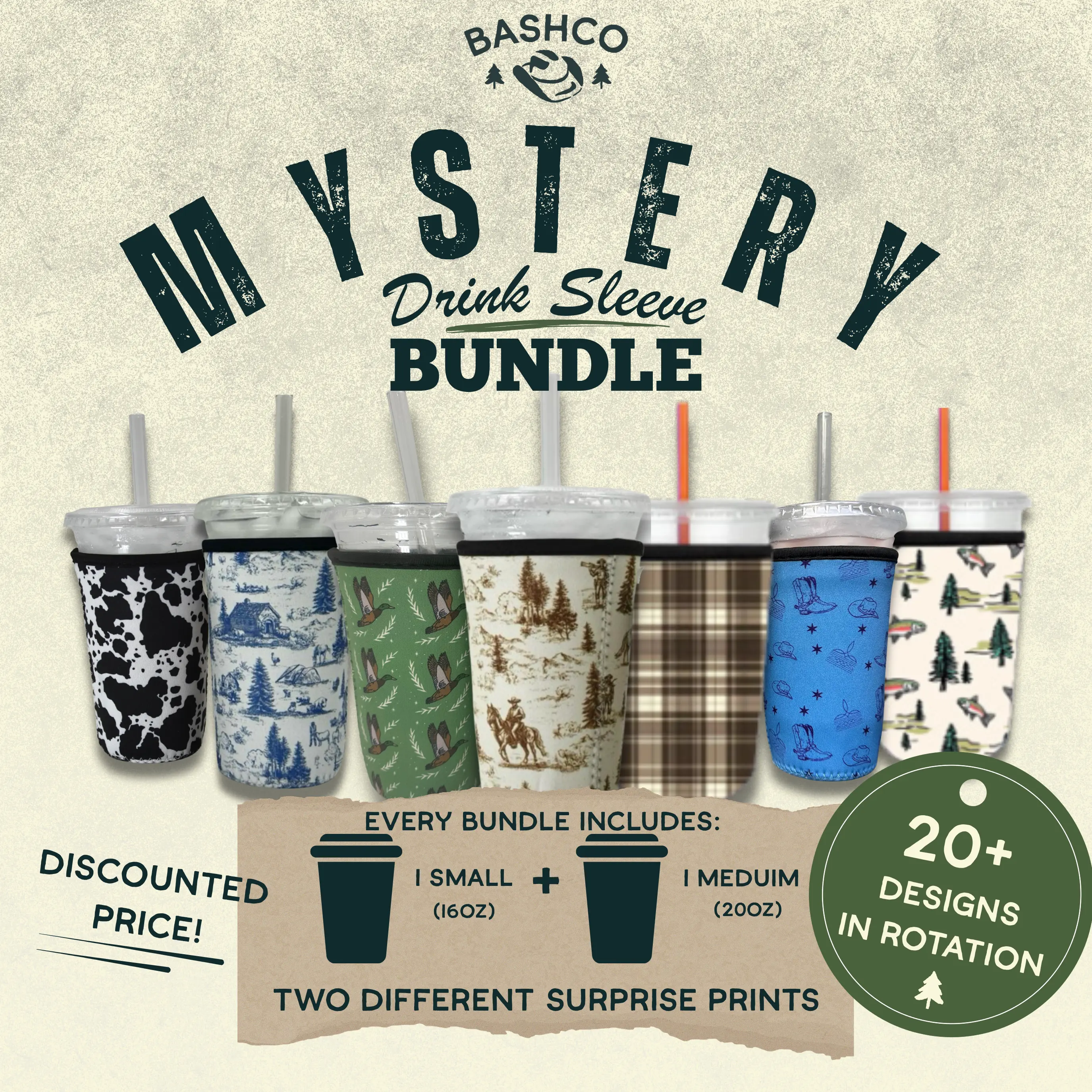 Mystery Drink Sleeve Bundle | 2-Pack Neoprene Coffee Sleeves