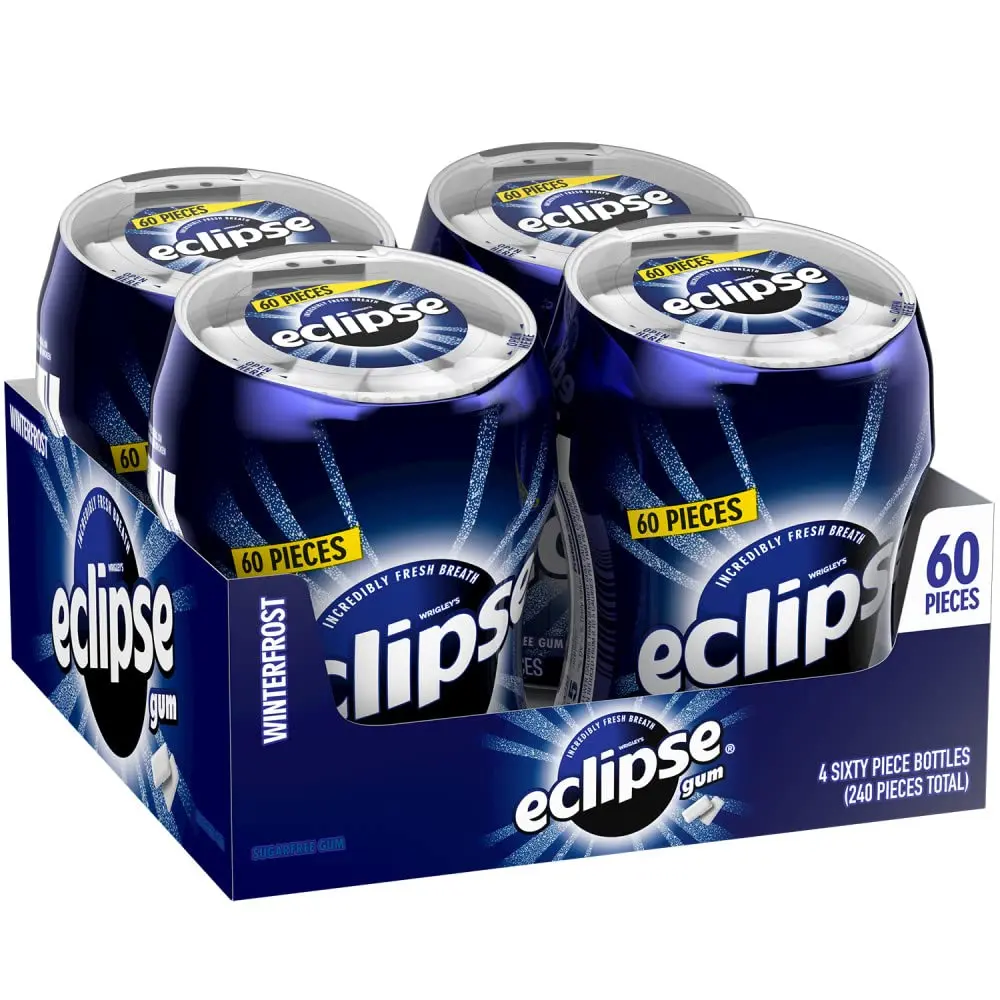 ECLIPSE Winterfrost Sugar Free Chewing Gum Bulk Pack, 60 Piece Bottle (Pack of 4) Brand