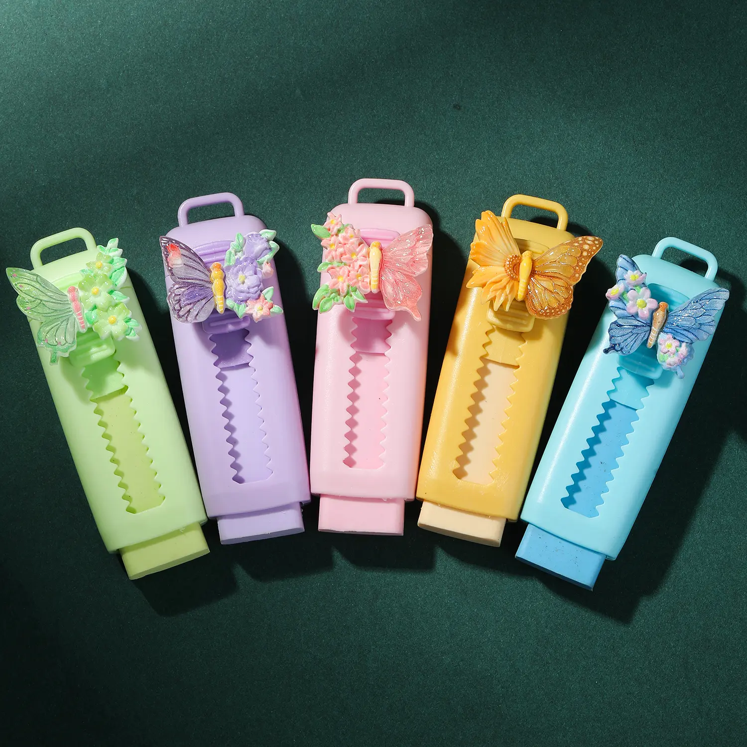 1/5pcs Elegant Butterfly Push-pull Eraser, Soft School Supplies, Clean And Tidy Stationery Office Eraser Handy Gift