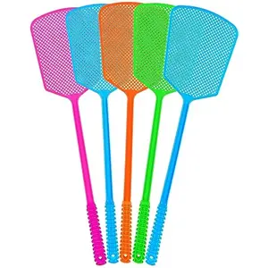 Random Color Fly Swatter, 5 Counts Plastic Long Handle Fly Killer, Manual Fly Swatter, Garden Cleaning Tool for Indoor and Outdoor