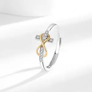 Infinity Cross Ring, Colorblock Adjustable Index Finger Ring Fashion Accessories