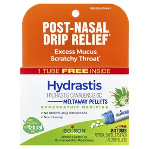 Boiron Hydrastis Meltaway Pellets , 3 Tubes, 80 Pellets Each