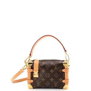 Pre-owned Louis Vuitton Canvas Coated, Metal Shoulder Bags Side Trunk Handbag Monogram Canvas PM by Rebag