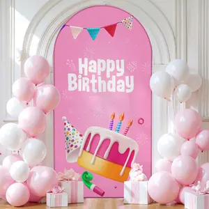 Elastic U-Shaped Background Cloth for Birthday Party Decoration, Semi-Circular Outdoor Wall Cover, Round Arch Backdrop for Events