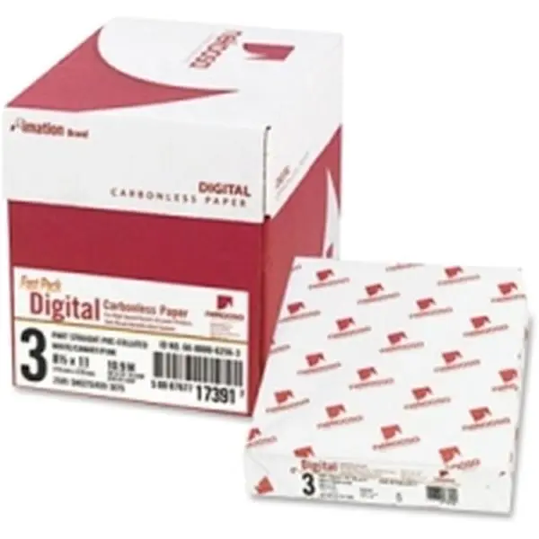 Fast Pack Digital Carbonless Paper - Dye-Coated Pressure-Sensitive 3-Part Set for Digital Printers, Business Forms Color Printing, Negative-Eliminating, Standard Fuser Temperature Compatible, High Friction Resistant