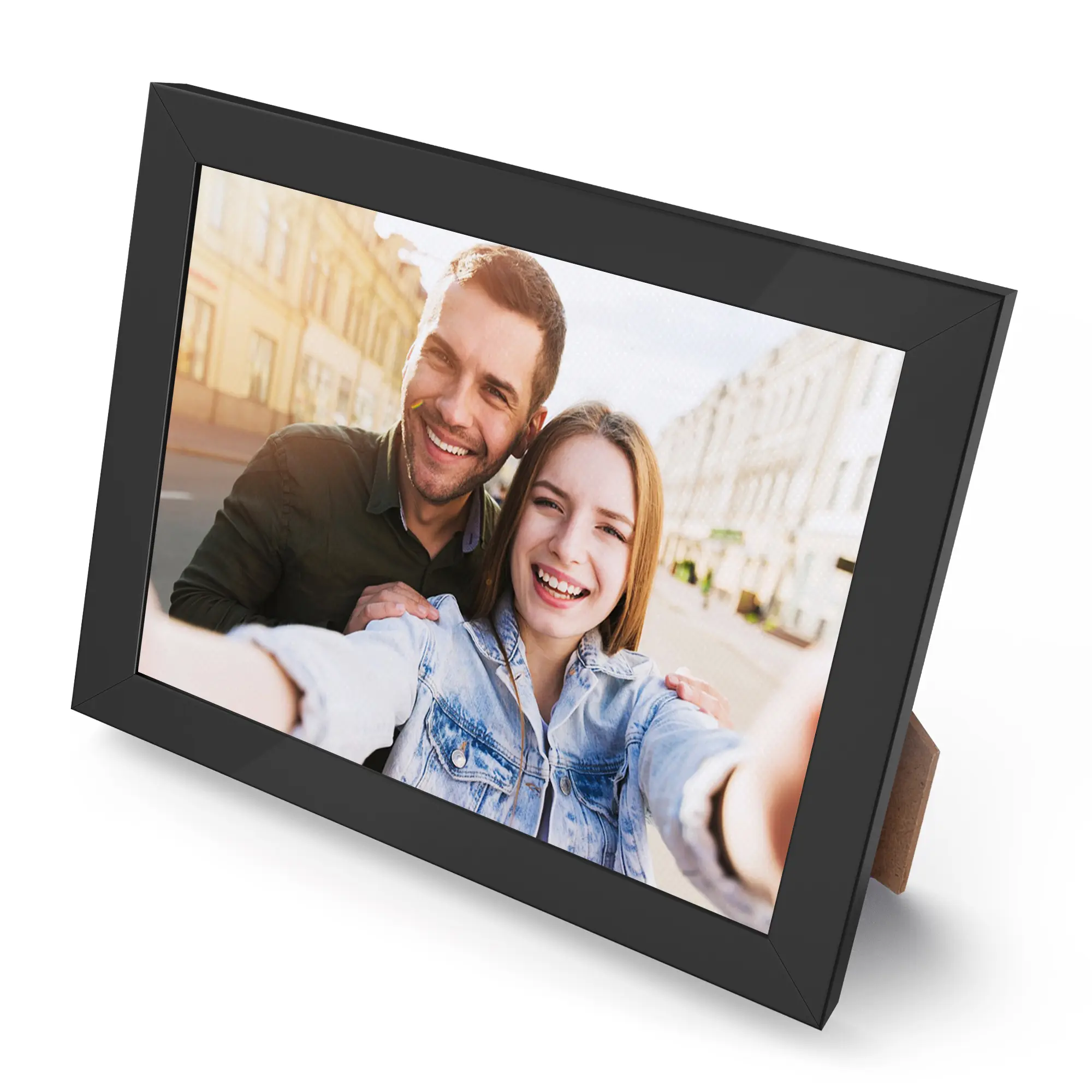 Customized Canvas Photo Prints with 8x10in Picture Framed, Personalized Picture Canvas Wall Art, Wall and Tabletop Display Photo Frame for Family Gifts for Mom/Men (Black)