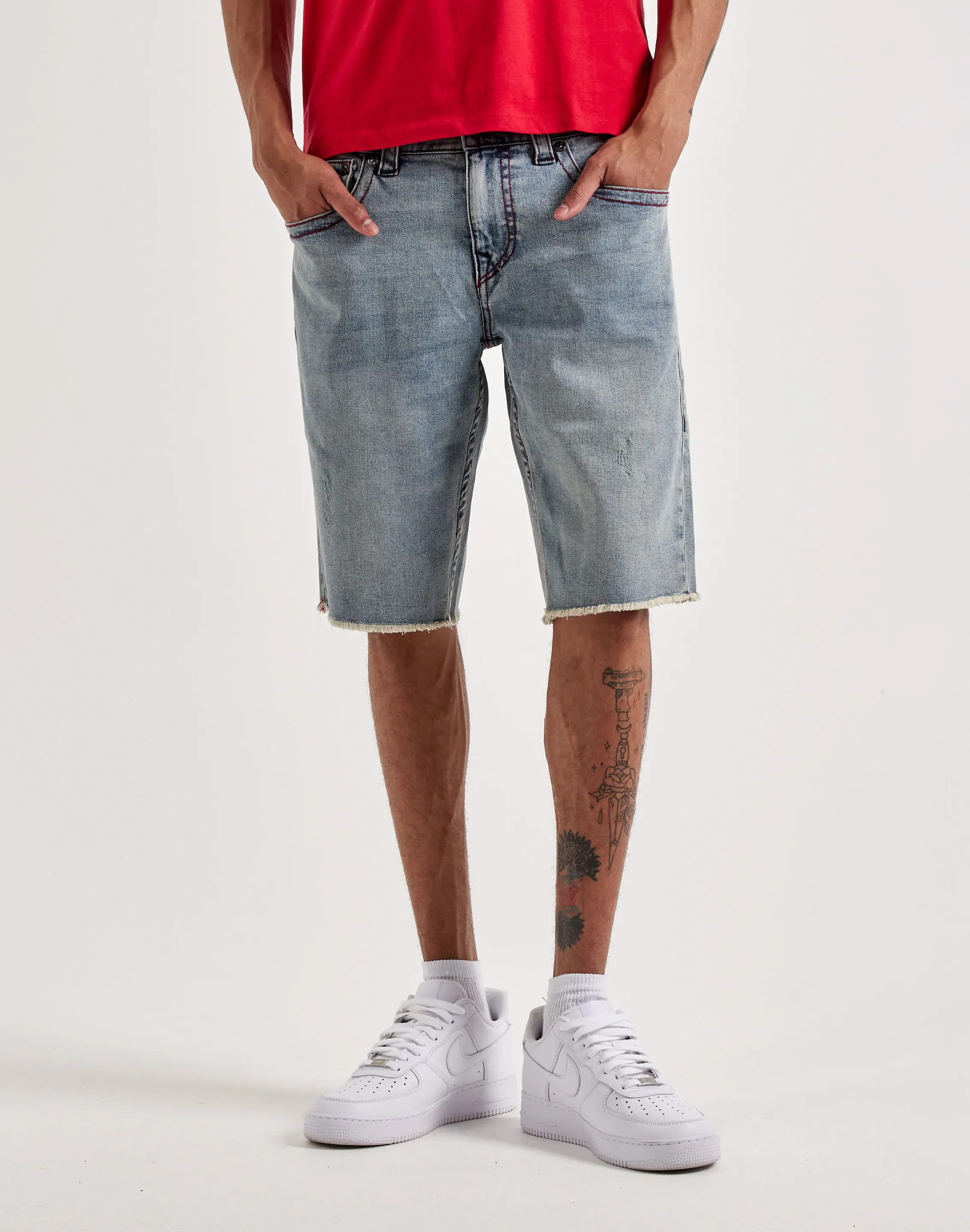 Mens True Religion Ricky Flap Denim Shorts
