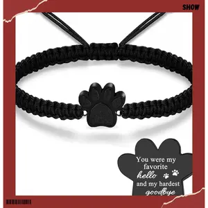 RIPFEVURN Cremation Jewelry Urn Bracelet for Ashes for Women Men of Loved Ones Cat Dog Paw Keepsake Memorial Rope Bracelet(Costume Sets)