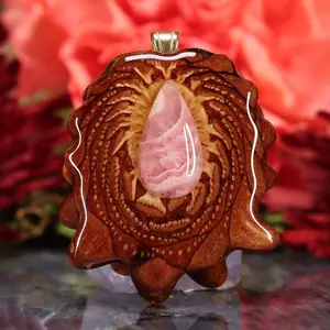 Rhodochrosite Pinecone Pendant