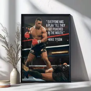 Mike'e Tyson Quote Wall Art | Boxing Motivational Print | Knockout Sports Poster | Gym & Fighter Decor | Inspirational Boxing Gift