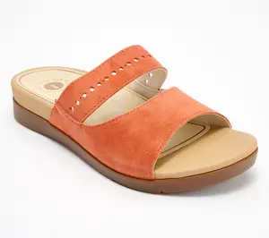 Revitalign Orthotic Suede Stretch Slide Sandals - Corpus