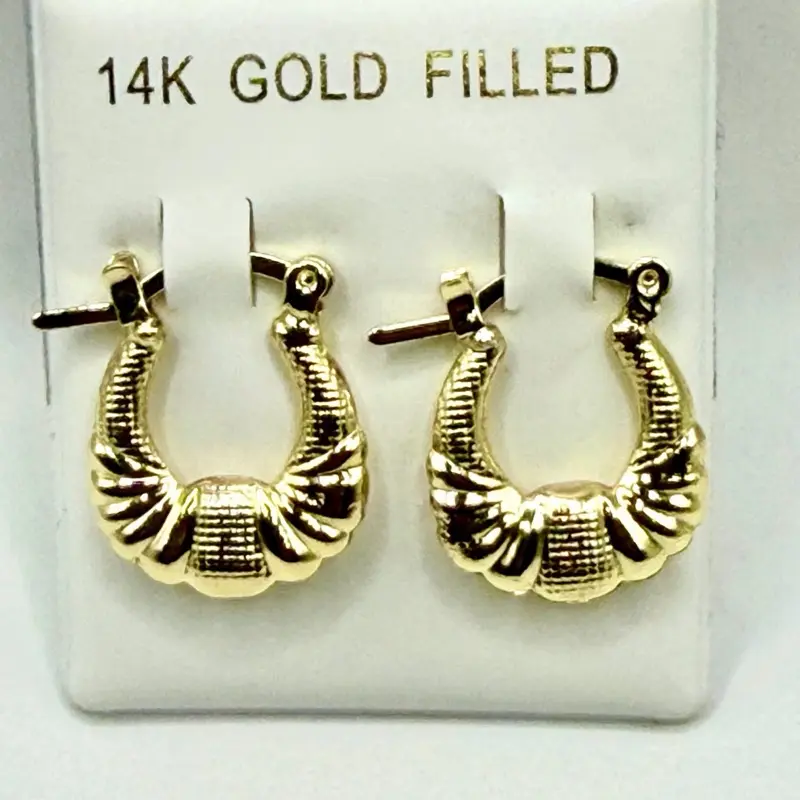 Hoops Earrings  Gold Filled Earrings small puff hoops baby