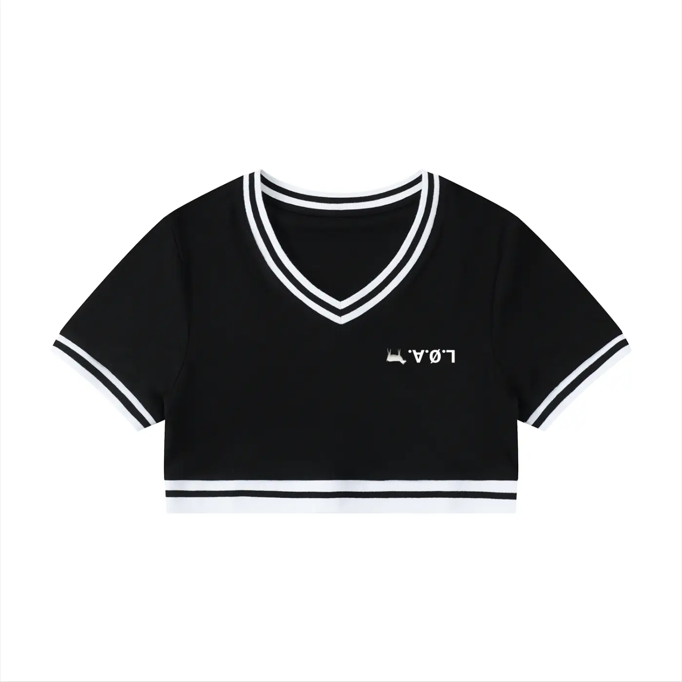 LIFE OF A GOAT | L.O.A.G Elite Ensemble Women's Color Block V-Neck Crop T-Shirt